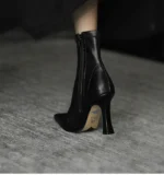 KalonBd pointed celebrity skinny boots- Black - Image 2