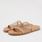 Glossy Rhinestone Mesh Slip-on Flat Shoe