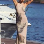 Shell Print Tulle Dress