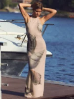Shell Print Tulle Dress