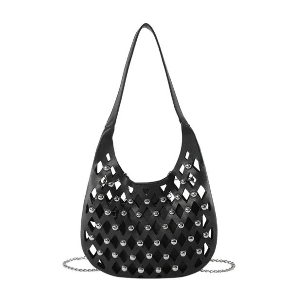 Trendy Hollow Rivet Shoulder Bag