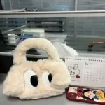 Fur design puppy plush handbag
