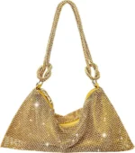 Full Rhinestone Handbag- Gold - Image 3