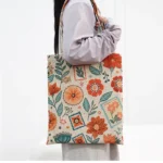 Orange flowers tote bag