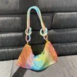 Full Rhinestone Handbag- Multicolor - Image 3